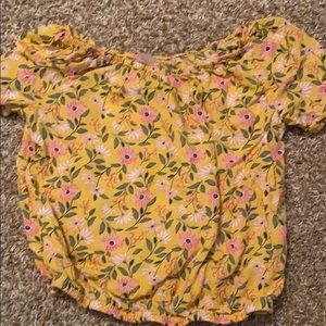 Short sleeve floral girls shirt